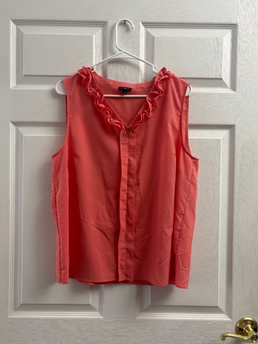 Women's Coral Talbots Ruffle Tank Top Blouse